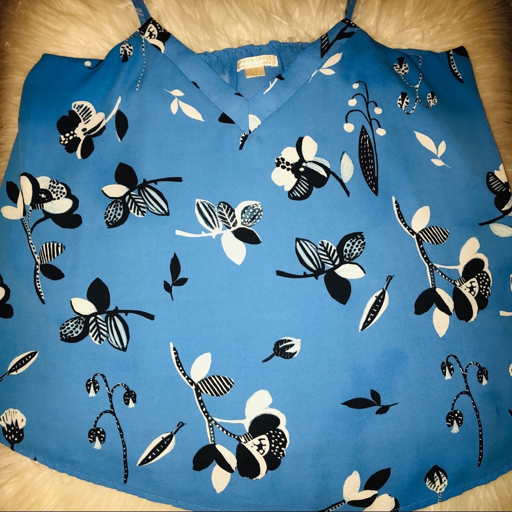 2/20 Finn & Grace Floral Spaghetti Strap Tank